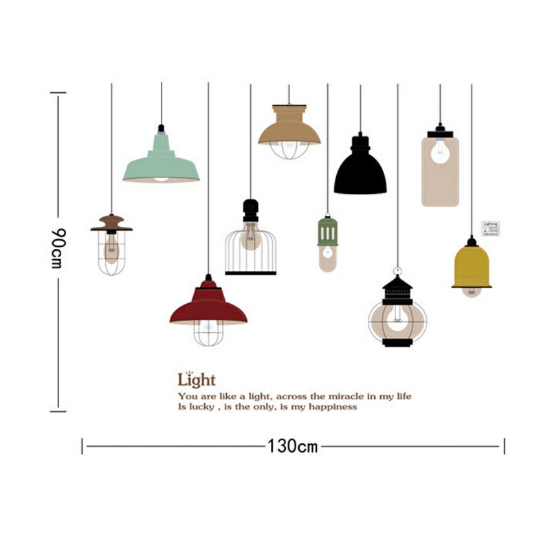 Shine Light Bulb Wall Sticker Living Room Bedroom Wall Mural Art Vinyl Wallpaper Tableware Kitchen Wall decal Stickers