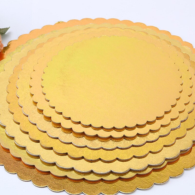 1Pcs Round Cake Board Disposable Dessert Tray Gold Cake Base Cardboard Thickened Tray Wedding Birthday Party Kitchen Cake Tools
