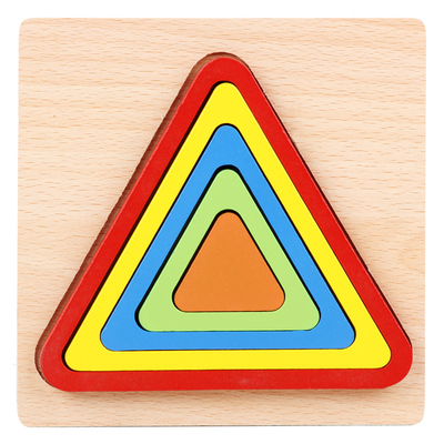 Rompecabezas de madera con formas geométricas coloridas para niños, rompecabezas estéreo para niños, juguete educativo temprano, de entrenamiento en casa: 4