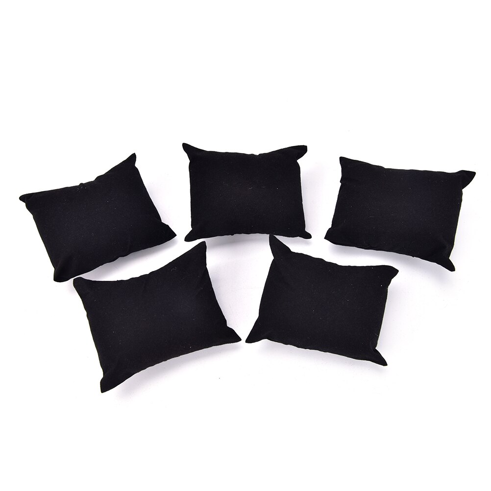 5pcs 8x9cm Watch Holder Display Pillows Bracelet Pillow Cushion Jewelry Bracelet Bangle Pillow Display Holder: Black