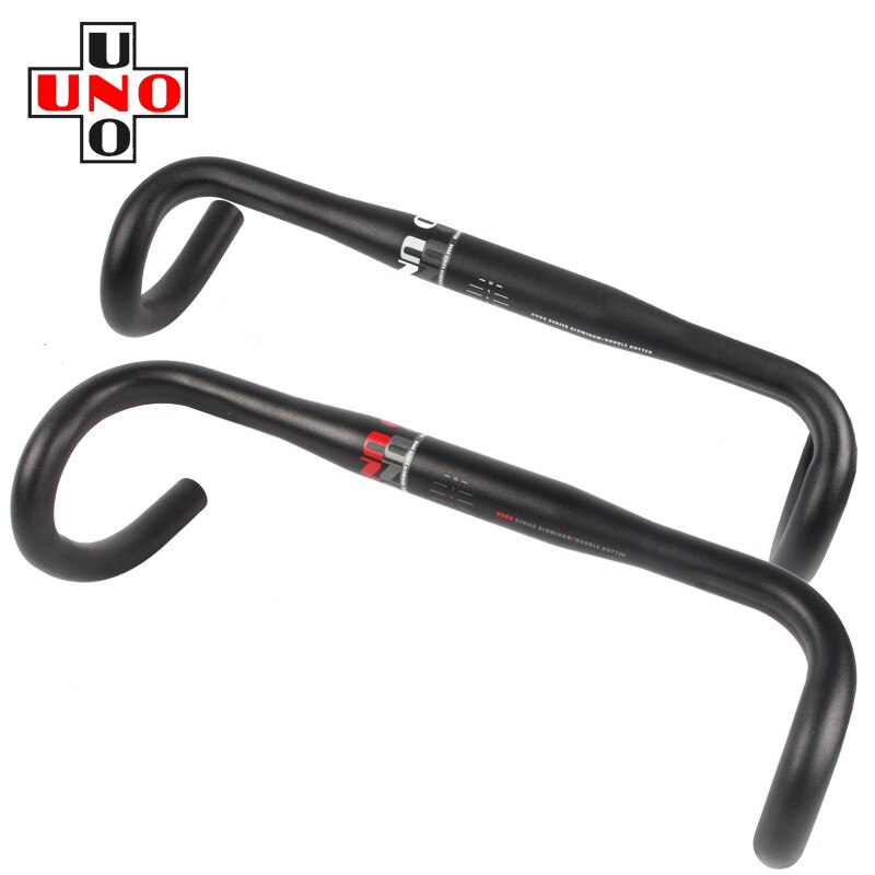 UNO CR12 Aluminium Alloy Road Bicycle Handlebar Matte Bar Red/White Logo 25.4/31.8*380/400/420/440mm Bike Parts