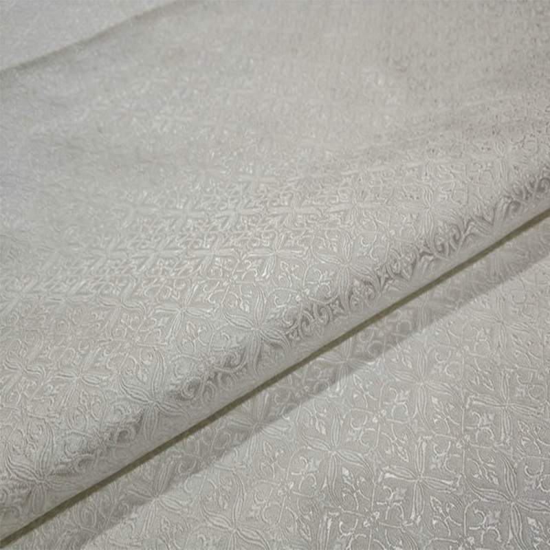 Valkoinen damastin piha värjätty jacquard -kuvakudos satiini 3d jacquard -brokaatikangas pukeutumistyynynpäälliseen verho tilkkutäkki diy