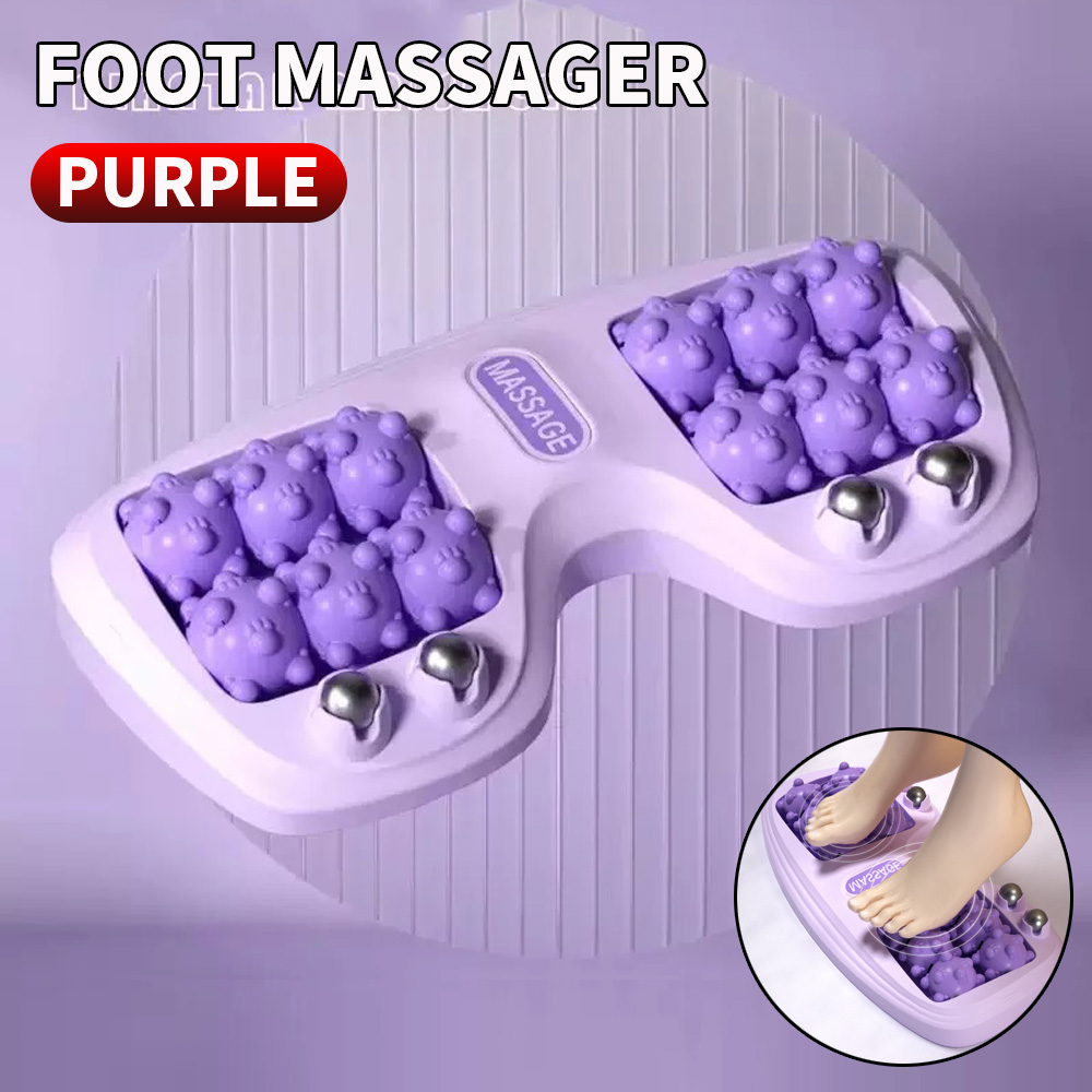 1 foot massager, no battery required, 4 rows of rollers, acupressure massage and relaxation, suitable for daily home foot massag: PURPLE