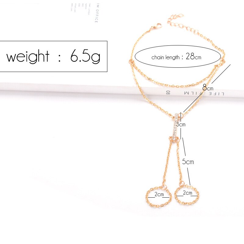 Gothic Style Gold Silver Color Chain Toe Ring Anklets Summer Simple On Leg Ankle Anklets For Women Boho Foot Jewelry