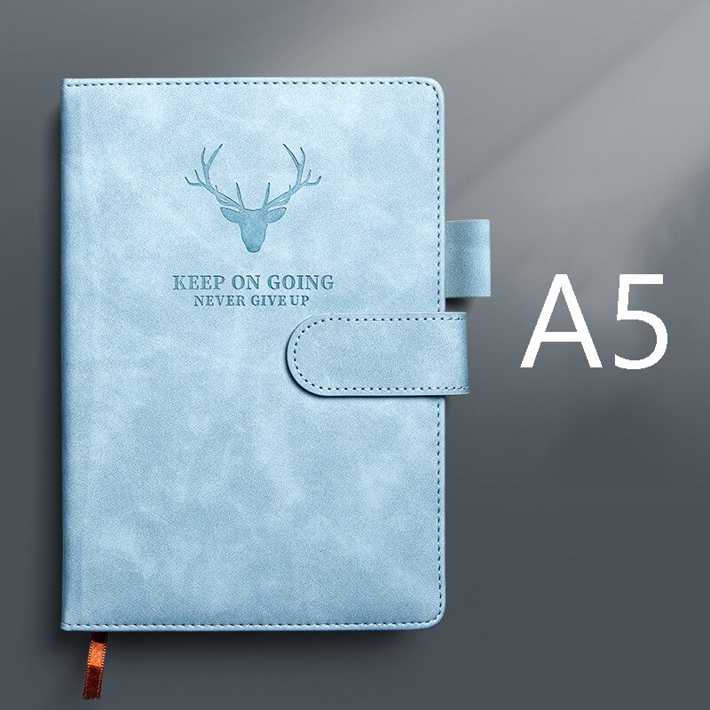 360 Pages Super Thick Wax Sense Leather A5 Journal Notebook Daily Business Office Work Company Notepad Book Logo School Supplies: Blue Notebook 1