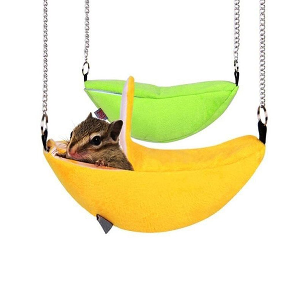 Hamster bomuld reden banan form hus hængekøje køjeseng hus legetøj bur til sukker svævefly hamster lille dyr fugl kæledyr forsyninger