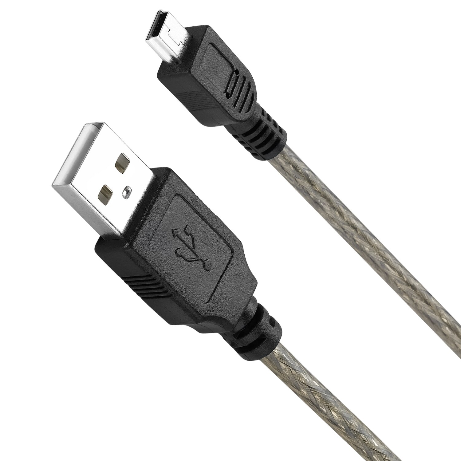 Bochara USB 2.0 Type A Male to Mini 5Pin Male Mini 5Pin USB Cable 24+28AWG Foil+Braided Shielded 1.5m 3m 5m