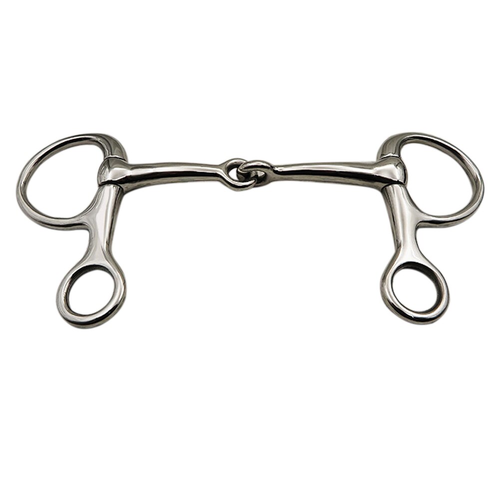 Broca de Snaffle de acero inoxidable, suministros ecuestres, equitación, carreras, Dee, articulación sólida, a prueba de ruído, equipo de entrenamiento de media mejilla
