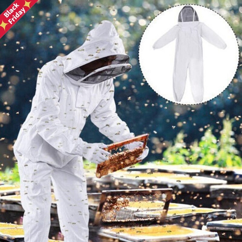 Full Body Bescherming Bijenteelt Pak Katoen Imker Kostuum Safty Sluier Kap Hoed Kleding Pak Imkers Bee Pak Apparatuur