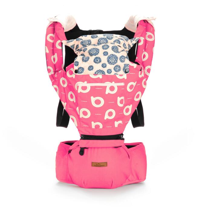 Porte-bébé multifonction d'hiver aiebao avec repose-taille dorsal: Fleur rose