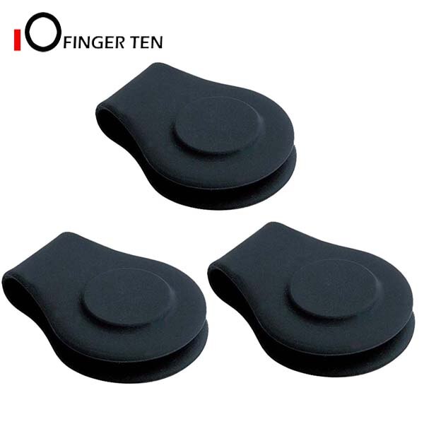 Marqueur de balle de Golf magnétique en Silicone, , Clip de chapeau, aimant puissant attaché à votre bord de poche, ceinture, 3/6 pièces: 3 Pcs Black