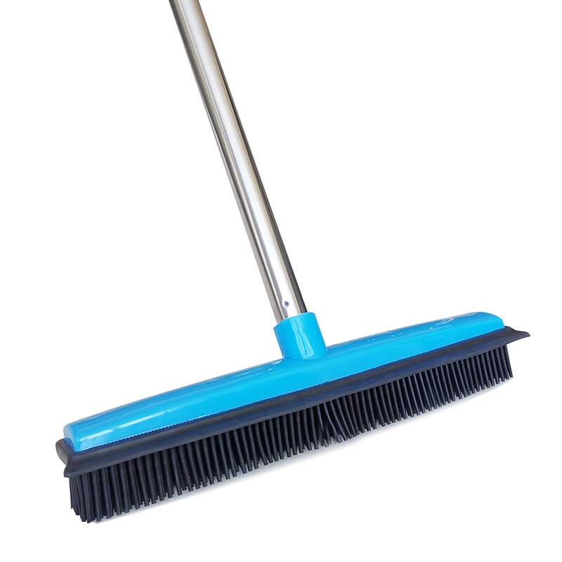 Rubber Broom Pet Hair Lint Removal Device Telescopic Bristles Magic Clean Sweeper Squeegee Scratch Bristle Long Push Broom
