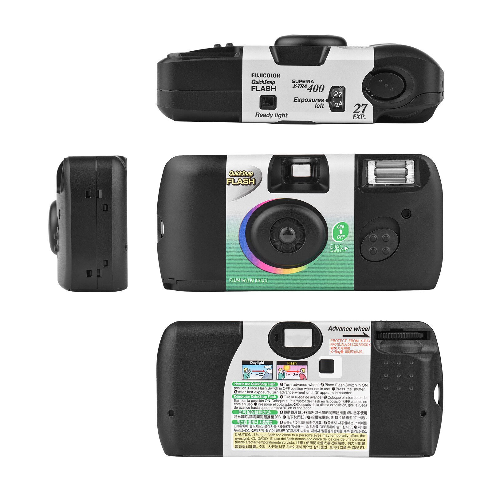 Fujifilm kamera quicksnap flash superia x-tra 400 engangskamera engangskamera med flash  (27 eksponeringer) quicksnap kamera