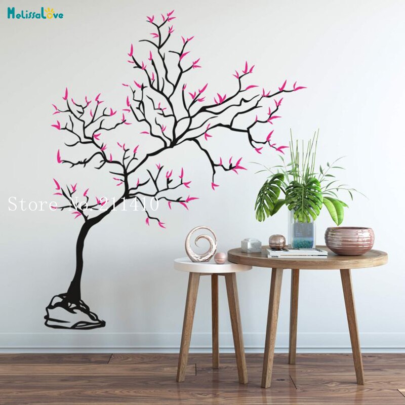Young Tree 2 colours Wall Sticker Vinyl Art Decals Home Decor For Living Room Bedroom Self-adhesive Unique Murals YT563