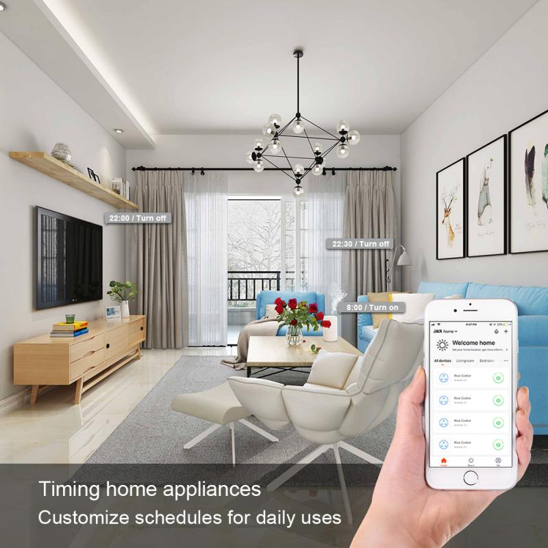 Wireless WIFI Smart Plug Socket UK Adaptor 10A 16A Remote Voice Control Power Monitor Socket Outlet For Mobile App Smartlife