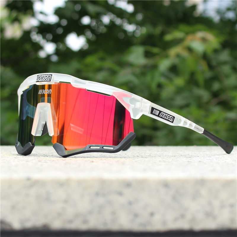 Gafas de ciclismo SCICON UV400, gafas de sol para deportes al aire libre, gafas de ciclismo MTB para hombres y mujeres, gafas para bicicleta de carretera: Negro