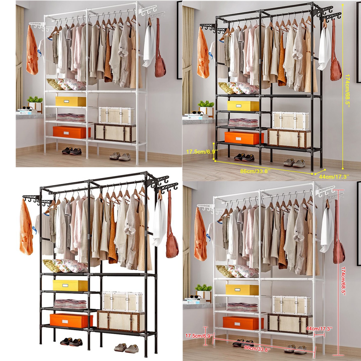 Large Capacity Clothes Hanger Coat Rack Floor Hanger Opened Wardrobe Clothing Racks porte manteau kledingrek perchero de pie