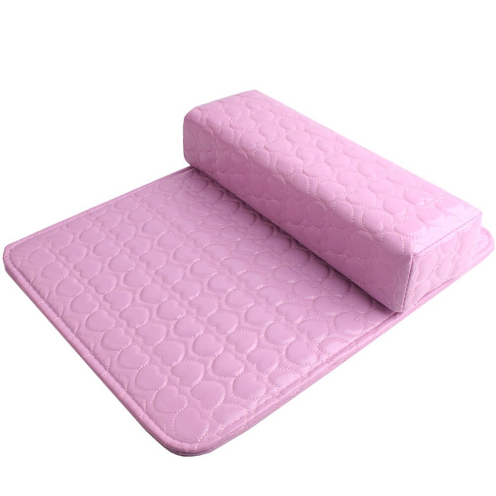 Braço ferramenta lavável retângulo travesseiro prego arte salão de beleza esponja titular almofada amortecido couro manicure cuidados com as mãos repousa macio: Rosa