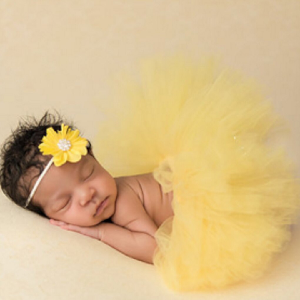 Bébé -né photographie accessoires accessoires bébé Tutu jupe à la main bébé arc-en-ciel Tutu jupe Fotografia bébé Photo accessoires: 8 yellow