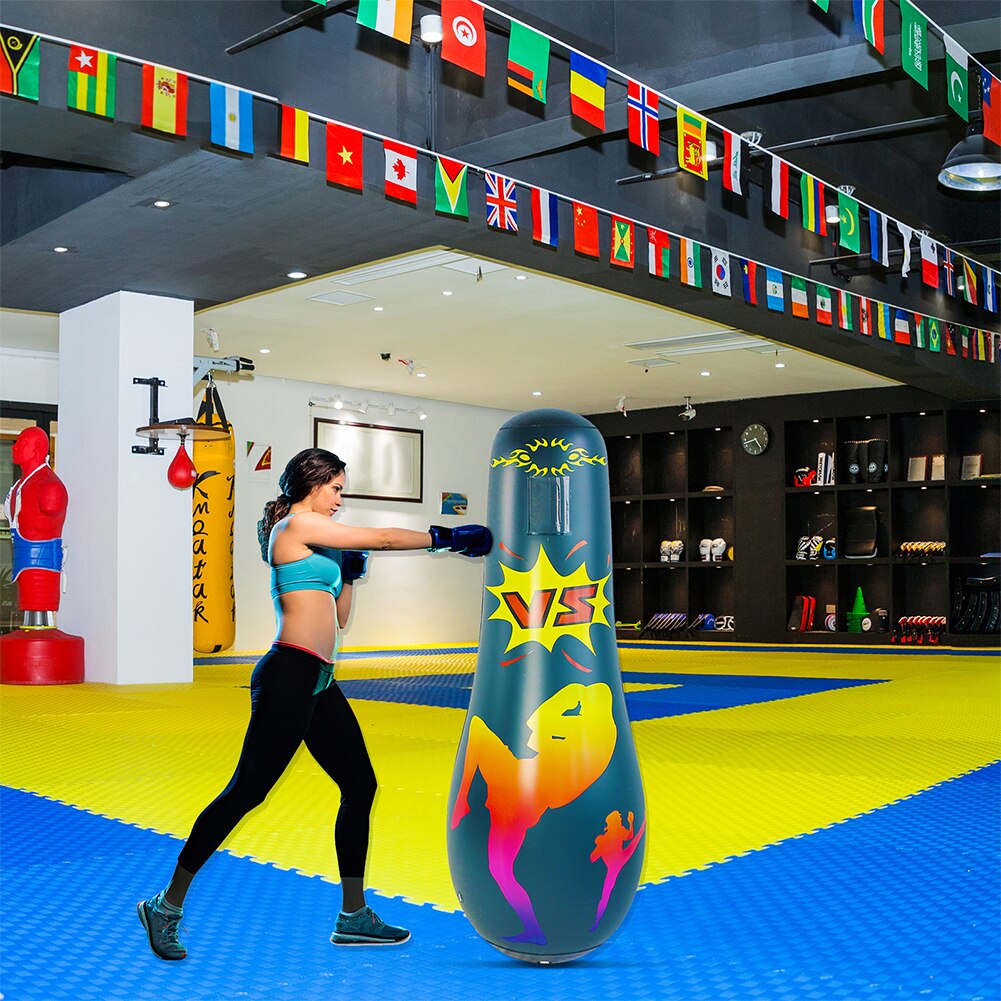 Inflatable Boxing Bag Adult Children 165 cm Boxing Punch Kicking Sandbag PVC Inflatable Tumbler Gym Kids Boxing Training Target