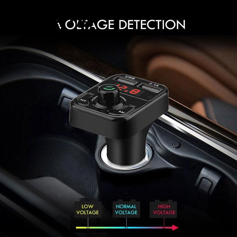 Universele Auto Fm-zender Fm Adapter Bluetooth Fm-zender Voor Handenvrij Voltage Detectie Aux Stereo Voor MP3