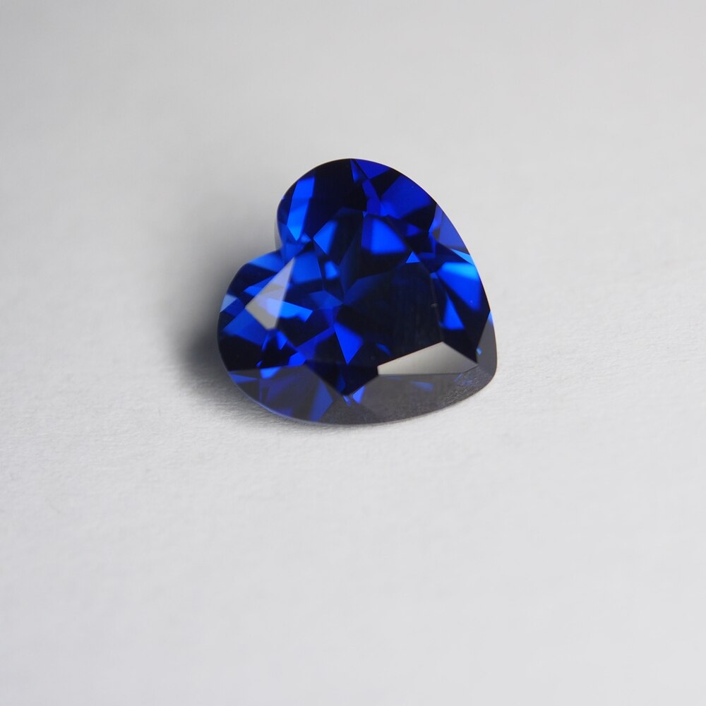 Meisidian 7 x 7mm 5 stück herzförmiger königsblauer saphir 34#  korund verlieren steine für schmuck