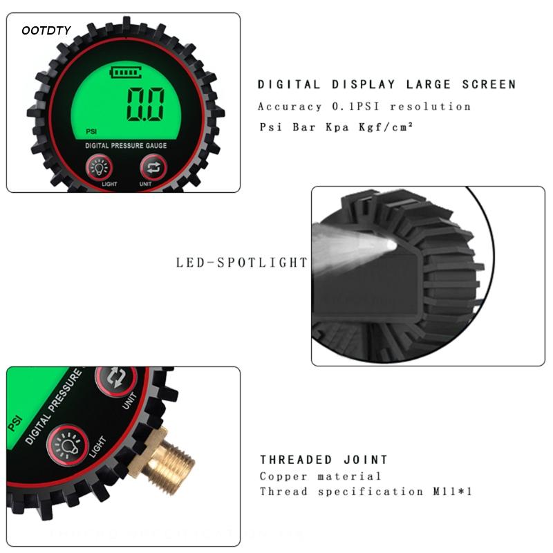 Digital Pressure Gauge Sensor with LED Display 1% Accuracy M11 Screw Thread