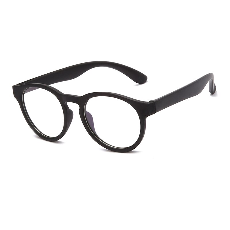 Round Blue Light Kids Glasses Silicone Flexible Children Optical Frame Boys Girls Computer Transparent Blocking Eyeglasses UV400: black
