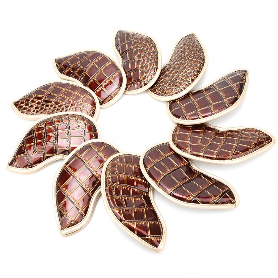 10 Stks/set Putter Cover Headcover Waterdichte Pu Iron Club Head Cover Putter Hoofd Covers Met Afdichting Haak Lus