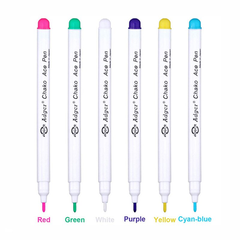 1/6pcs Ink Disappearing Fabric Marker Pen DIY Cross Stitch Water Erasable Pen Dressmaking Tailor's Pen for Quilting Sewing Tools