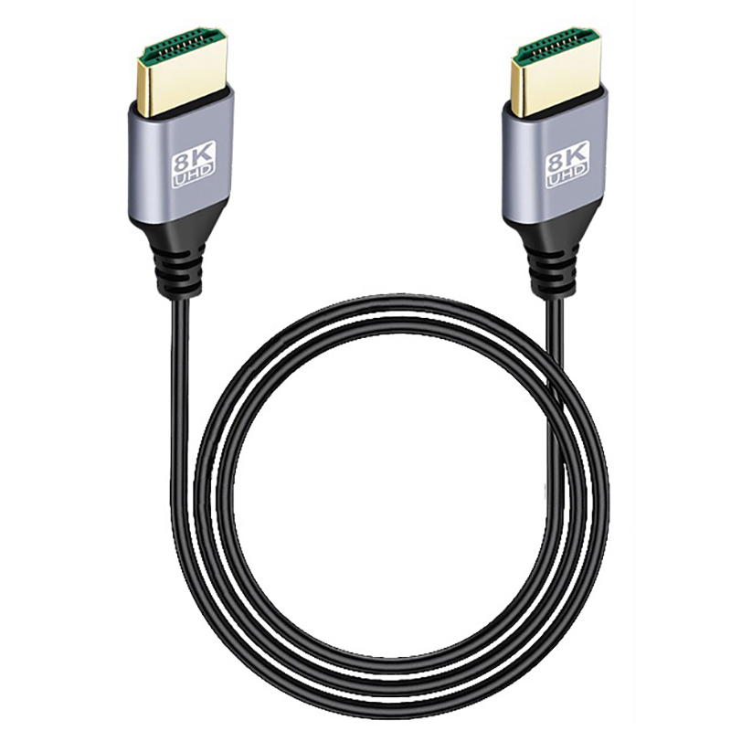 0,5M 1M 8K UHD-kabel omhoog/omlaag/links/rechts hoek HDMI-compatibel Mini Micro HD-scherm Dun snoer voor laptop PC Camera Monitor HDTV: Black / 1m