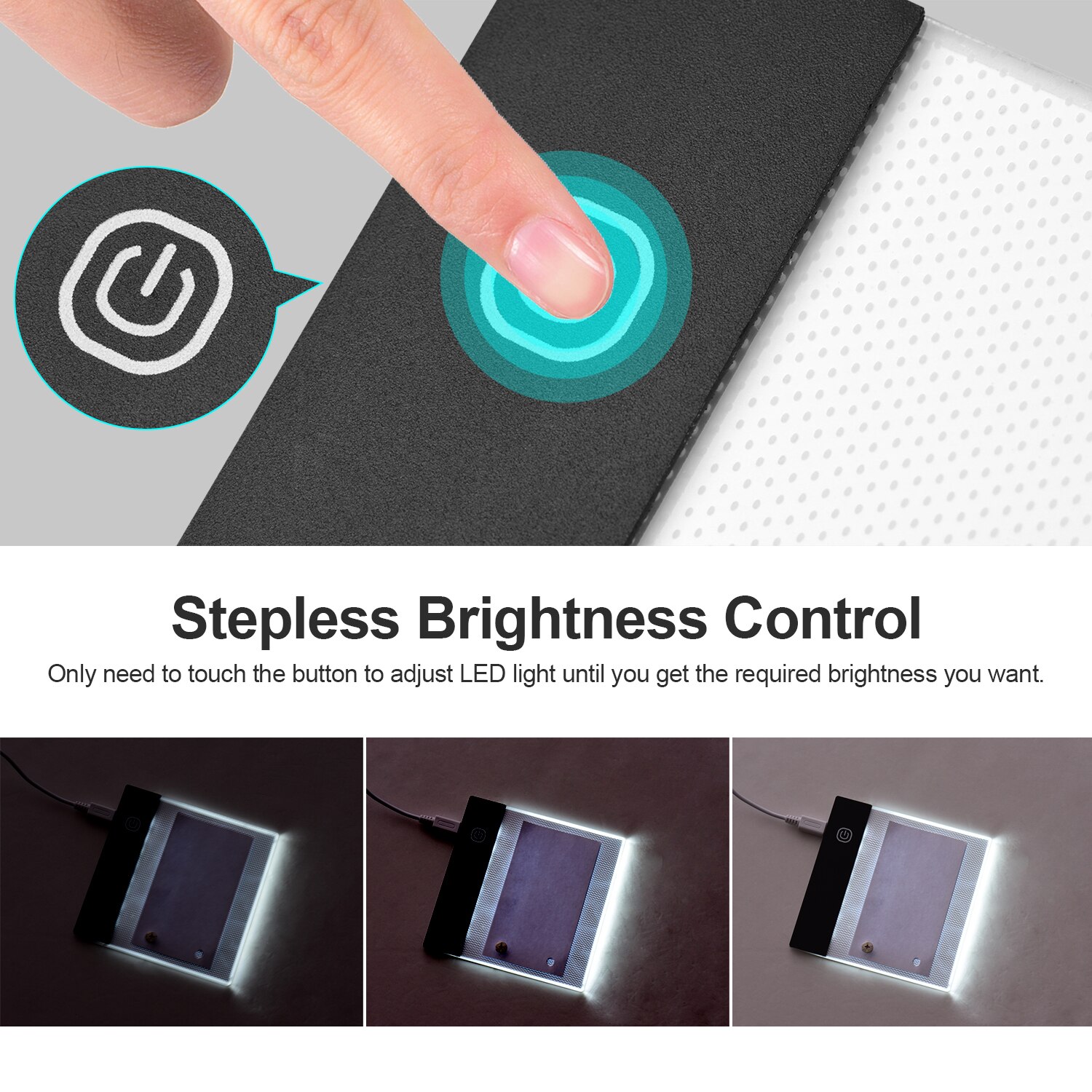 Kit de libro plegable con Mini almohadilla de luz LED de caja de luz tableta con agujero 300 hojas Flipbook tornillos de encuadernación de papel para dibujo