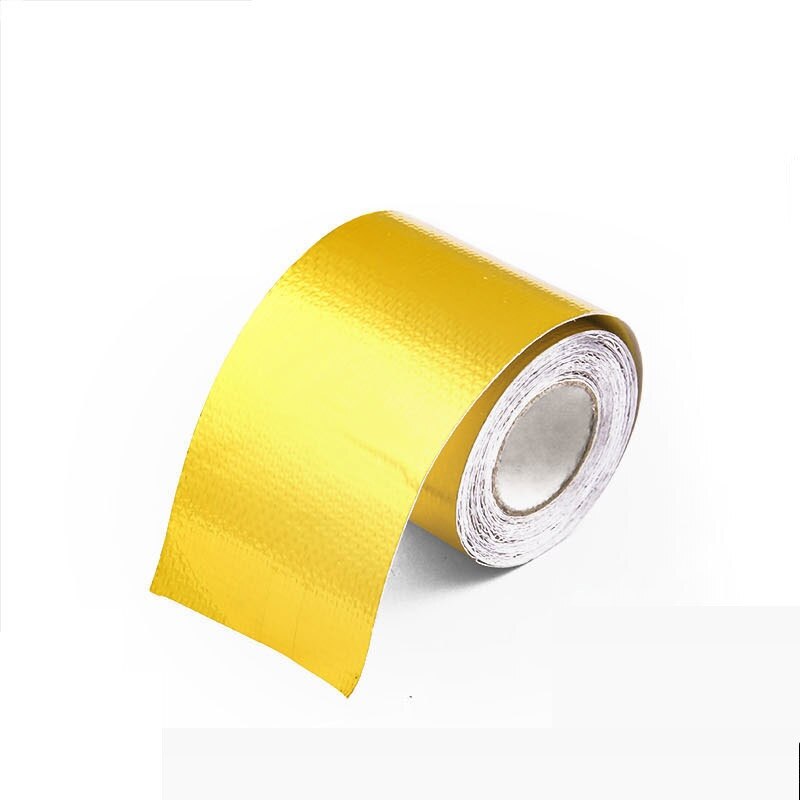 Fiberglass Roll Backed Adhesive Reflective Gold High Temperature Heat Shield Wrap Tape Multiple size 5/9/10 meters