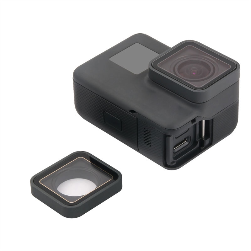 Anel de lente uv para gopro hero 5/6/7, case de proteção e reparo para substituição, cor preta