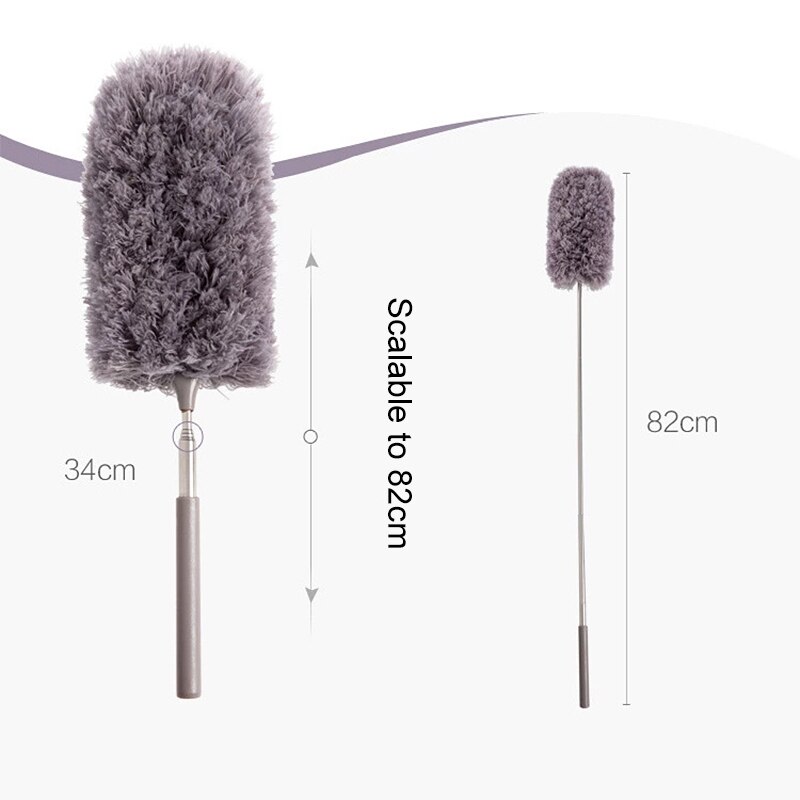 Soft Microfiber Cleaning Duster Dust Cleaner Handvat Veer Statische Anti Magic Household Cleaning Tools: grey
