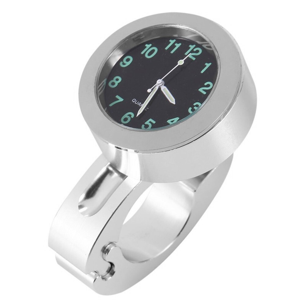 Universal- Motorrad Lenker Bar montieren Digital Zifferblatt Uhr Zeit Messgerät Uhr Wasserdichte Motor- Fahrrad Motorrad Digitale Uhren: Silber