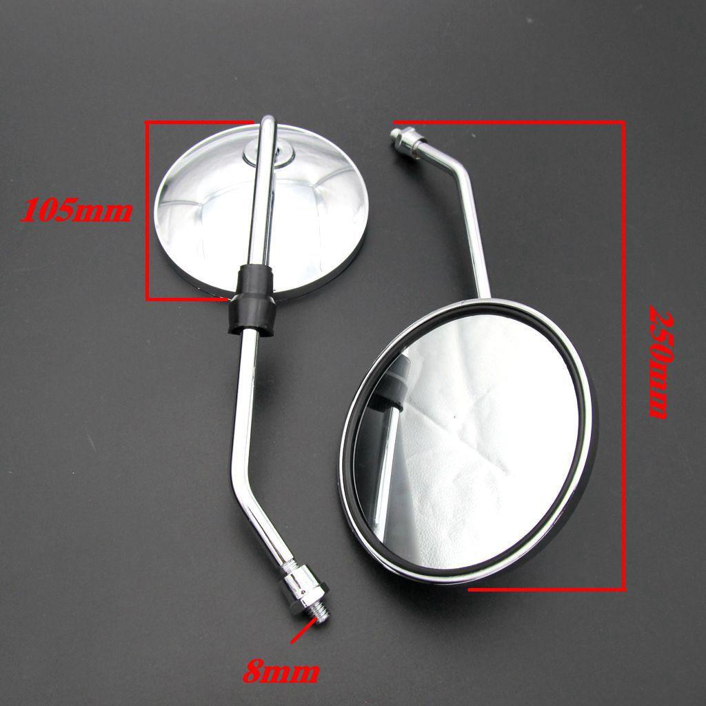 Motorcycle Side Rearview Mirrors Mount with 8mm Adapter for Mountain Bike/ Electric Bicycle/ Moped/ Dirt Bike