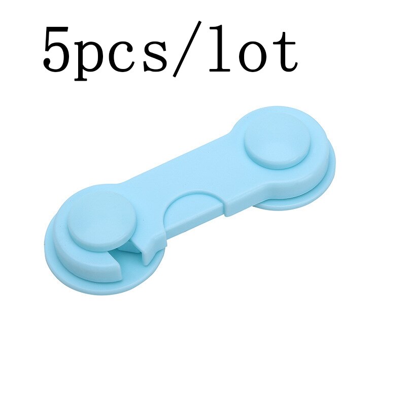 2pcs/10pcs/5pcs/lot baby protection baby safety lock child safety kids Door plastic drawers cabinet Refrigerator Window Closet: 5pcs blue