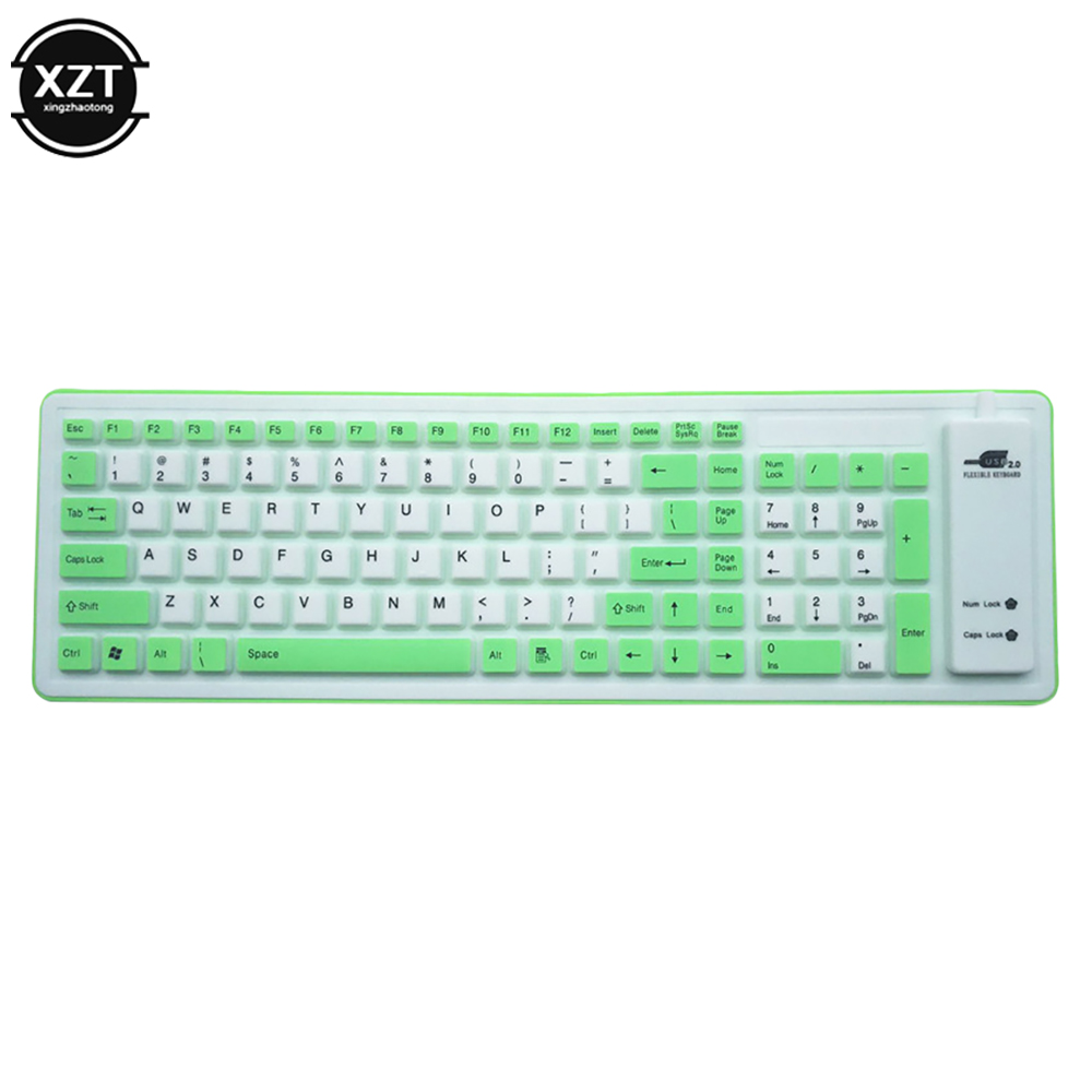Tragbare wasserdichte und staubdichte Silikontastatur, faltbare USB-Tastatur, 103-Tasten, kabelgebundene Tastatur für PC-Laptops