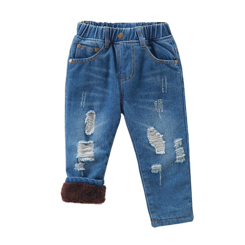 Tykke jenter jeans baby låve jeans til låve takrenne jenter leggings låve tykke fleecebukser småbarnsbukser jenter bukser vinter 1-9y
