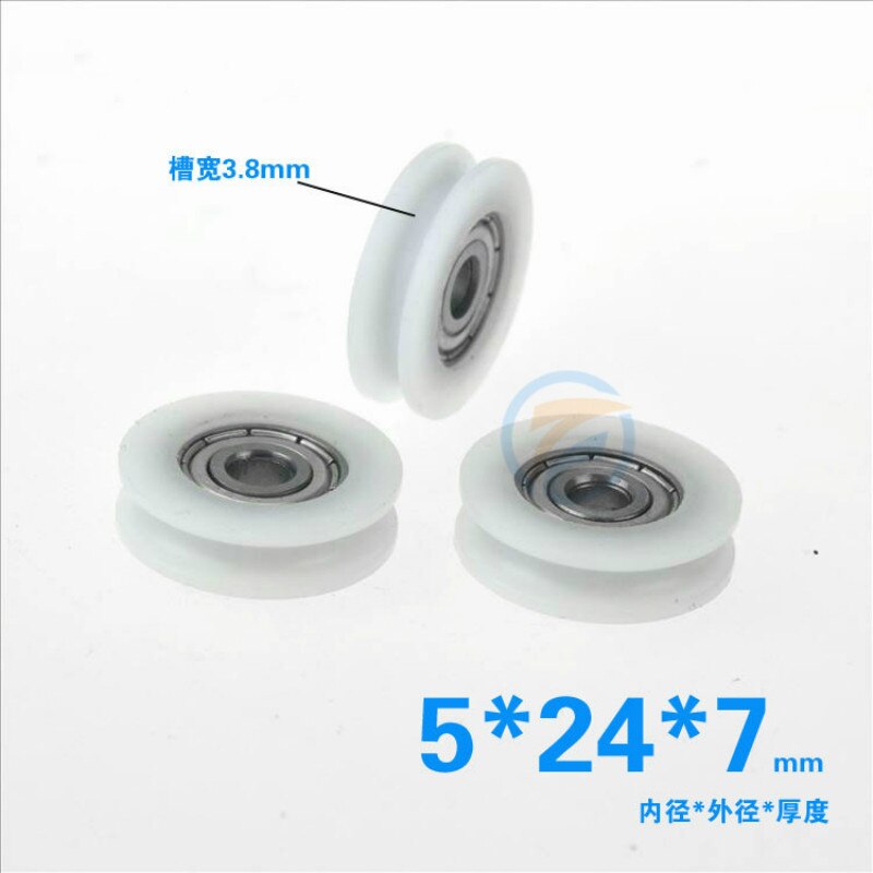 4pcs U Groove Nylon Round Pulley Ball Bearing Wheel Roller for Door Windows Shower Pulleys Drawer