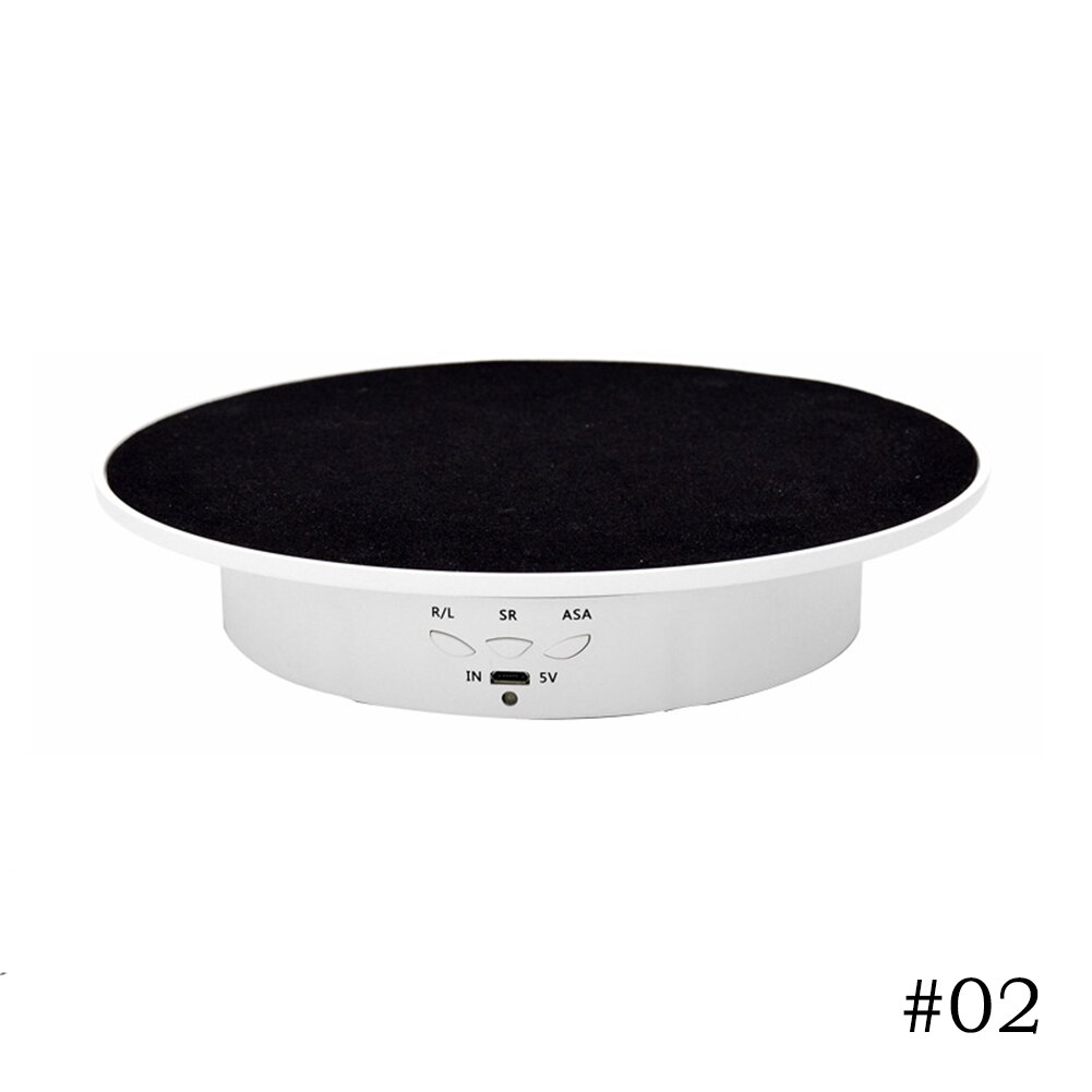3 Speeds 20cm Intelligent Electric Rotating Display Stand Mirror Turntable Jewelry Holder Battery/USB Power: 02