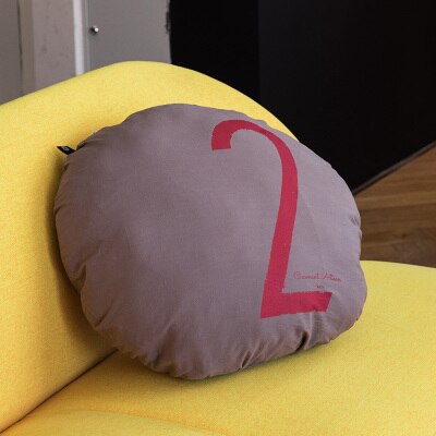 Cotton Numbers Pillow Nordic Back Cushions Neck Support Soft Round Home Office Chair Bedding Pillows Baby Kids Room Decor: Brown 2