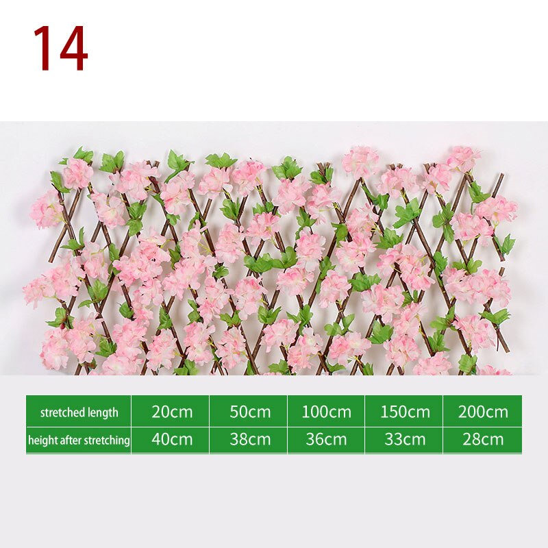 Clôture rétractable artificielle pour plantes de jardin, Simulation de fleurs, feuilles, décoration de jardin, écran de protection en treillis: 14