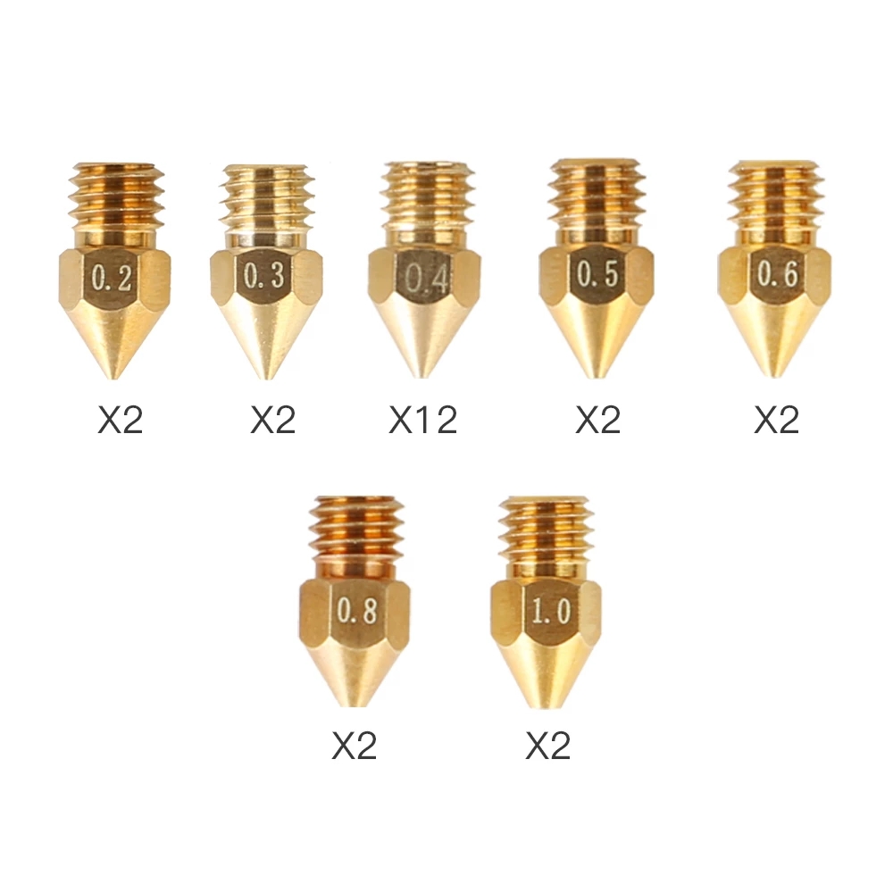 CREALITY 3D Printer Parts Original Supply MK8 Nozzles Mix Size Package 24PCS For Ender-3 Ender-5 CR-10 Series Printer