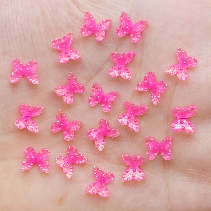 60Pcs Cute Mixed Mini 3D Butterfly Flat Back Resin Cabochons Scrapbooking DIY Jewelry Craft Decoration Accessorie K34: B