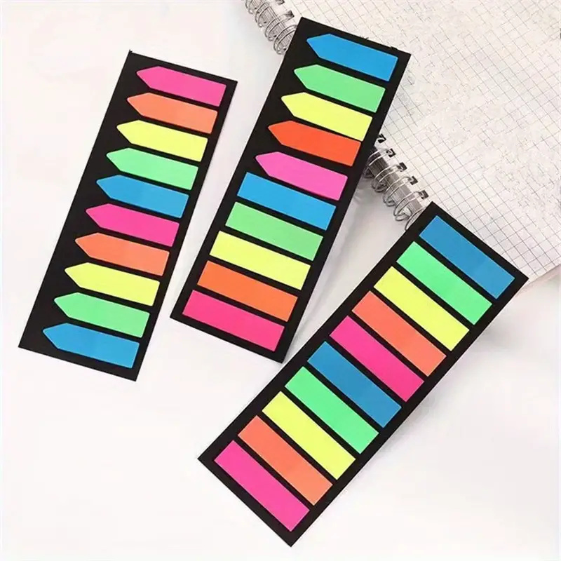 Marcadores de página de PET, pestañas de índice adhesivas, pestañas de bandera de flecha de colores brillantes para anotaciones de libros, etiquetas de clasificación de archivos grabables: Rosa