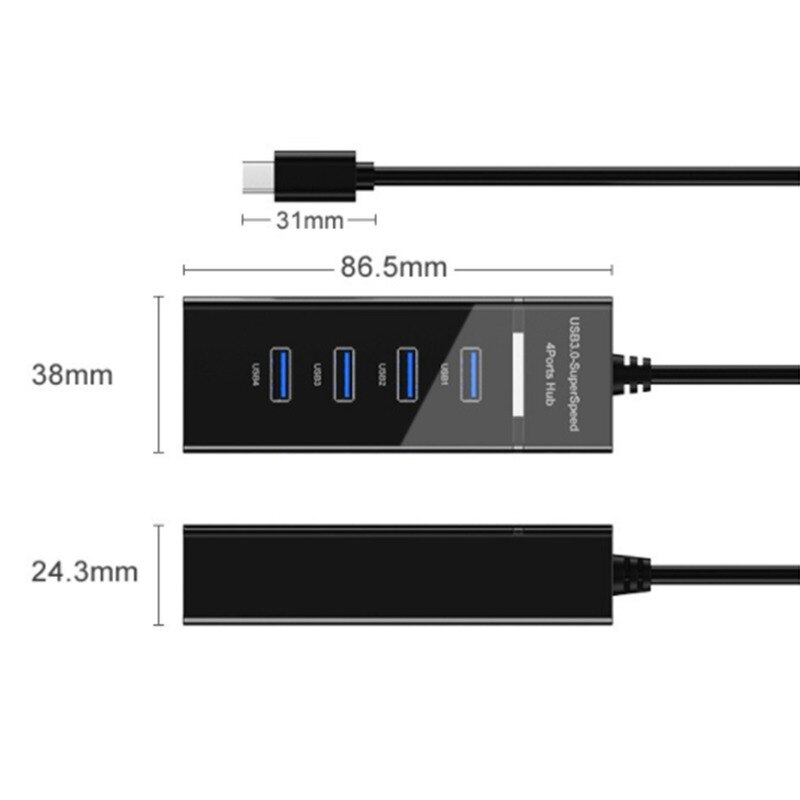 4 Ports 2.0 3.0 USB HUB Splitter High Speed Multi Splitter USB Adapter Expander Cable For Desktop PC Laptop Adapter USB HUB
