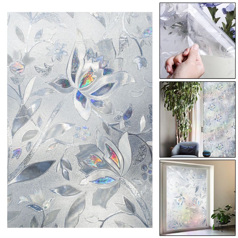 Privacy Window Film Stained Glass Window Film Decorative Window Clings Frosted