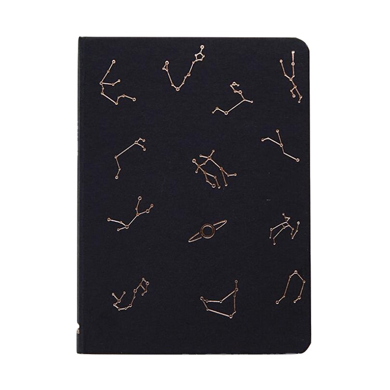 Note Book Constellation Hardcover Diary Blank Inner Page Sketchbook Black White Cover School Stationery Bullet Journal: black